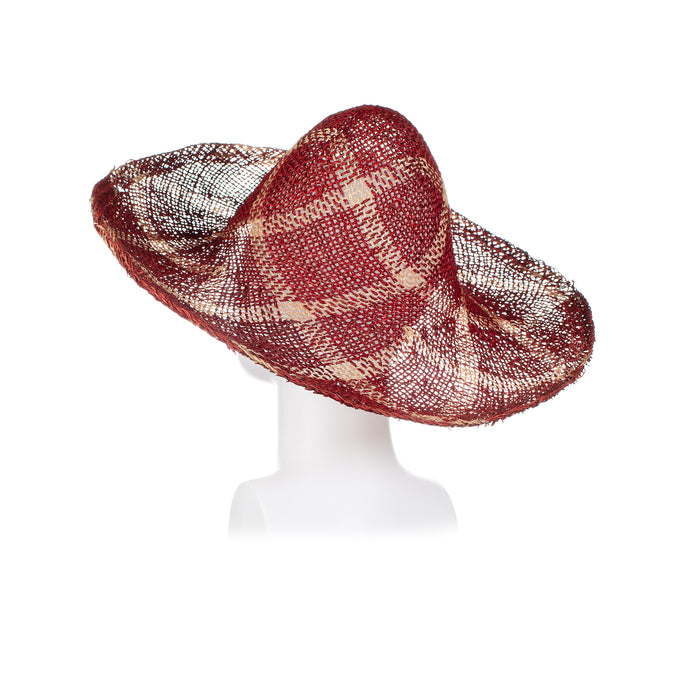 Millinery Supplies UK Twisted Seagrass Diamond Pattern Red Bleached