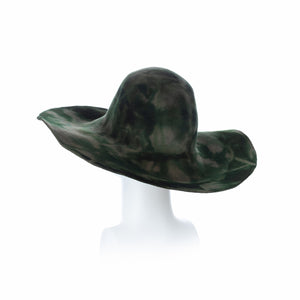 Millinery Supplies UK Military Green and Bottle Velour Peachbloom Capeline