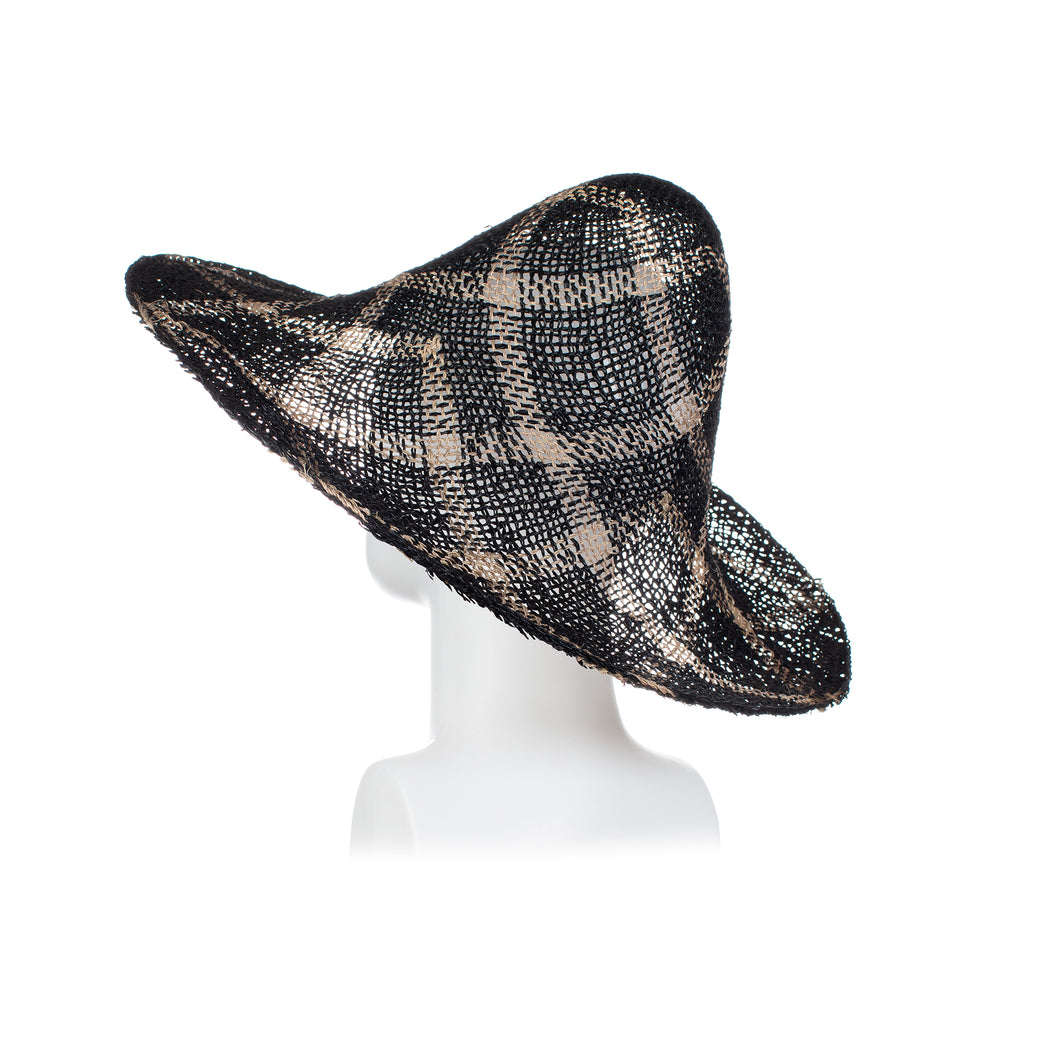 Millinery Supplies UK Twisted Seagrass Diamond Pattern Black Bleached
