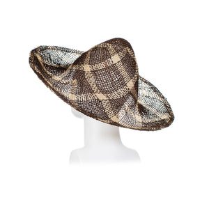 Millinery Supplies UK Twisted Seagrass Diamond Pattern Chocolate Bleached