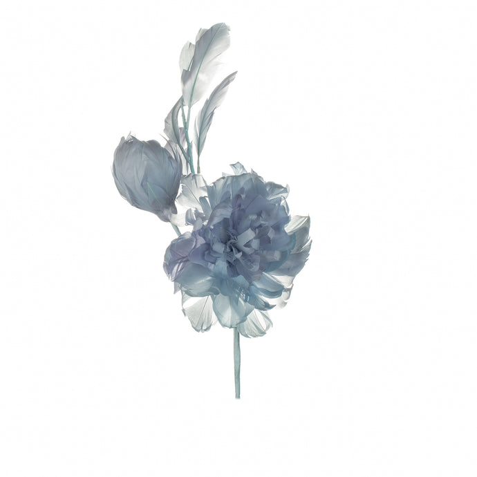 Light Blue Feather Peony Millinery Supplies UK
