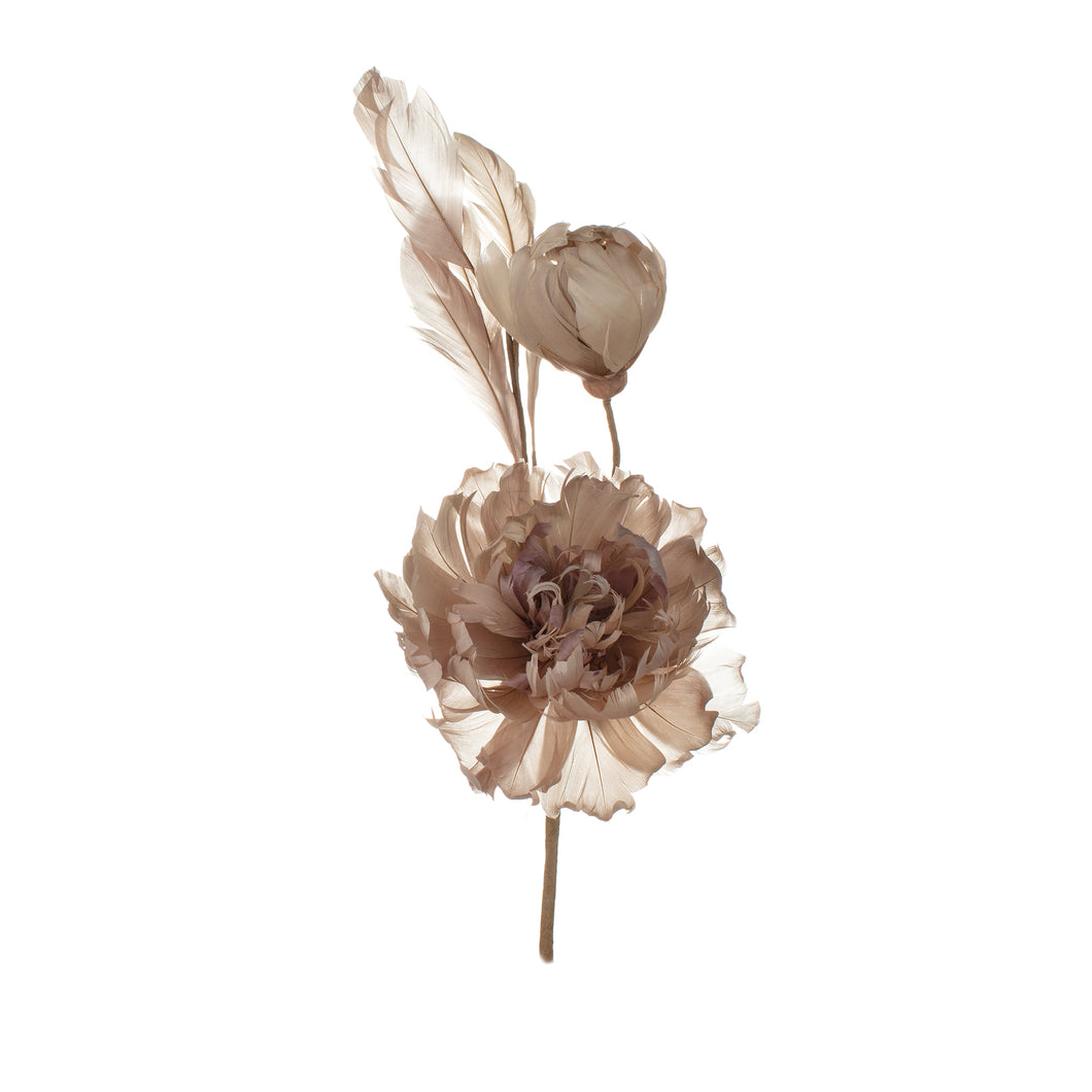 Sandstone Feather Peony Millinery Supplies UK