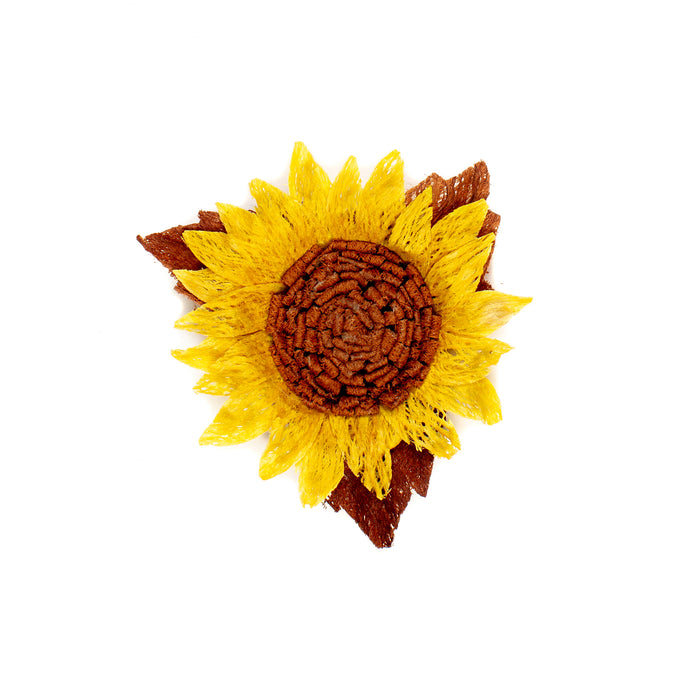 Millinery Supplies UK Yellow sunflower made from bark